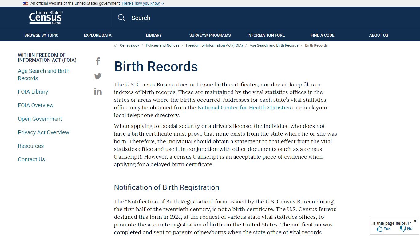 Birth Records - Census.gov